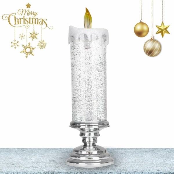 Flimrende flammefrie julelys - LED-lys til jul med USB-oppladbare fargeskiftende julelys, LED-vannkjerte til juledekor