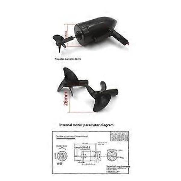 Agnbåt Undervannsmotor Propeller Båttilbehør DIY Modifiserte Sett for 2011-5 Fiske Agnbåt