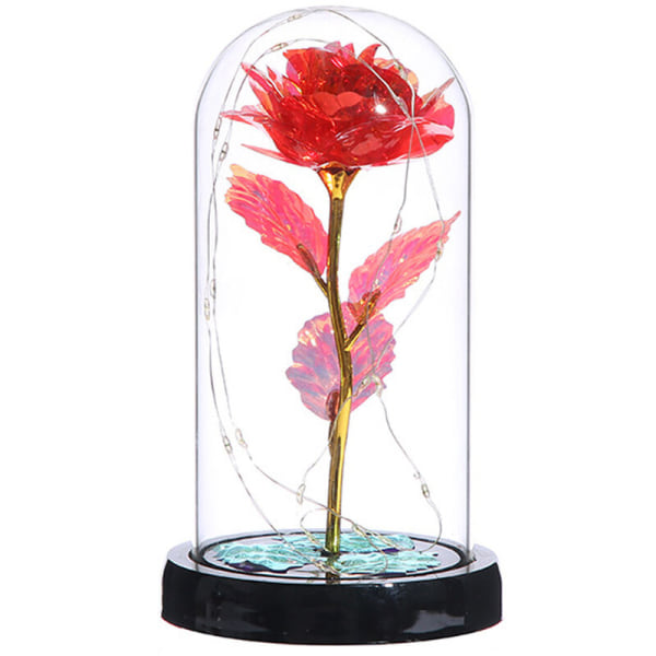 Artificial Flower Rose Light Gift in Glass Dome, Love Gifts Daughter Women Mom Gifts for Mothers Day,Valentines Gifts