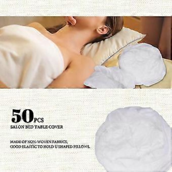 50 st Engångs U Icke-vävd Nackstöd Kudde Papper Skönhetssäng Överdrag Massage Ansiktsvagga Huvudstöd Co