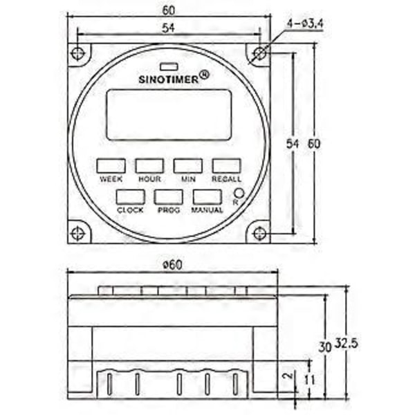 for DC 12V AC LCD 7 Dager Programmerbar Timer Bryter Nedtelling for Tid for Tid R