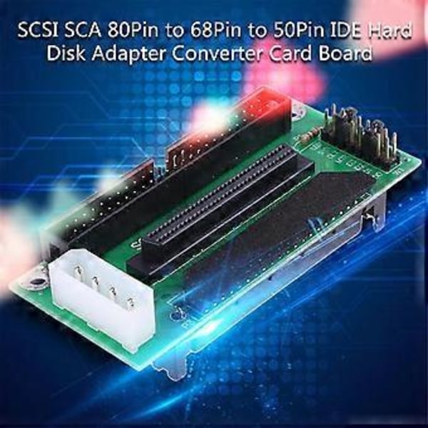 Scsi Sca 80Pin till 68Pin till 50Pin Ide Hårddisk Adapter Konverteringskort
