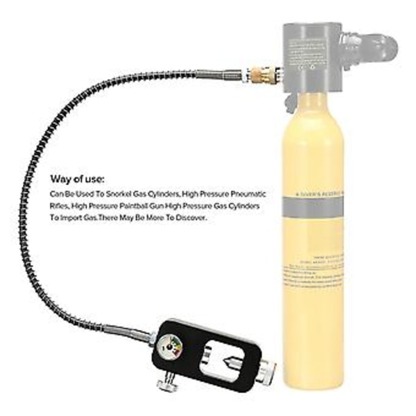 Sukellussäiliöadapteri 5000psi painemittarilla Sukellus Cyr -adapteri Ox:lle