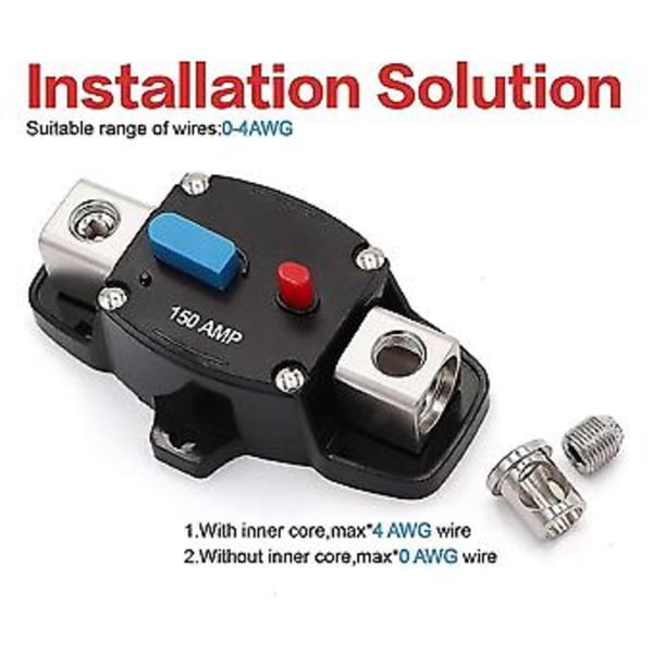 150a Strømbryter Manuell Reset, Bil Stereo Audio Inline Sikringsholdere Inverter For Automoti