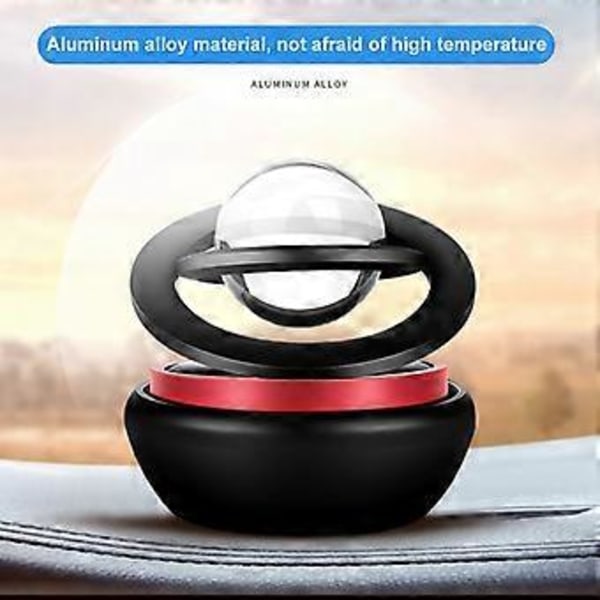 Bil Solenergi Luftfräschare, Aromaterapi Doftspridare Upphängning Dubbel Ring Luftspridare, Svart