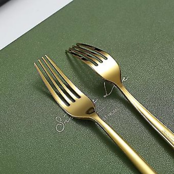 6 Dele Rustfrit Stål 8 Tommer Bestiksæt Dessertgafler Spisegafler Salatgafler Til Hjemmet.