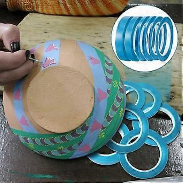 6 Stykker Vinyl Pinstripe Tape Maskeringstape Høj Temperatur Lav Vedhæftning Bilmaling Nem Fjernelse Trim Tynd Trim Maskering