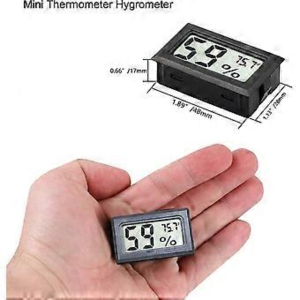 Mini Hygrometer Termometer Digital Indendørs Fugtighedsmåler Monitor Med Temperatur