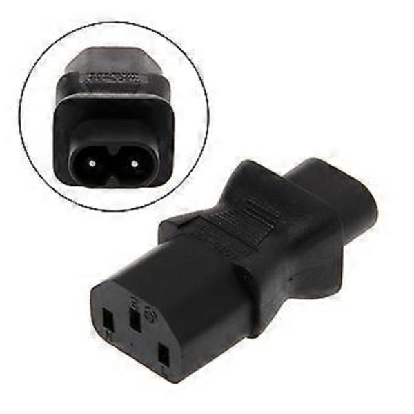 IEC 320 C13 3-Pin Hona Till C8 2-Pin Hane Strömkontakt Konverter Adapter