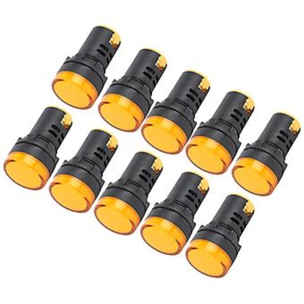 10 st AD16‑22DS Gul LED-indikator Hög Ljusstyrka LED Signallampa för Signalindikation AC/DC12V
