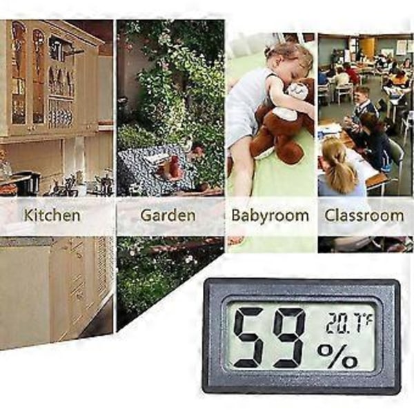 Mini Hygrometer Termometer Digital Indendørs Fugtighedsmåler Monitor Med Temperatur