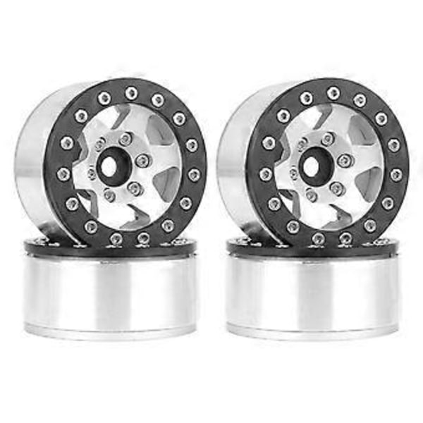 Hopeanmusta 1,55 tuuman metallivanne rengas kiipeilyauto AX90069 JIMNY CC01:lle