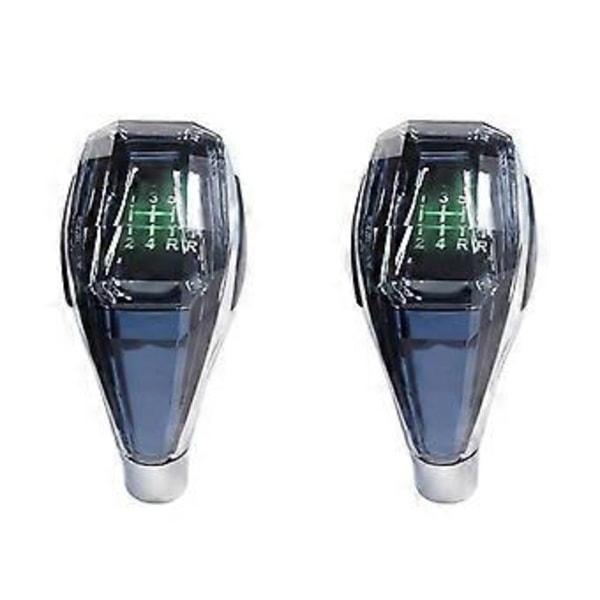 2 set Bil Universal LED Handtag Manuell Växellåda Växelspak Knopp Spak Huvud för