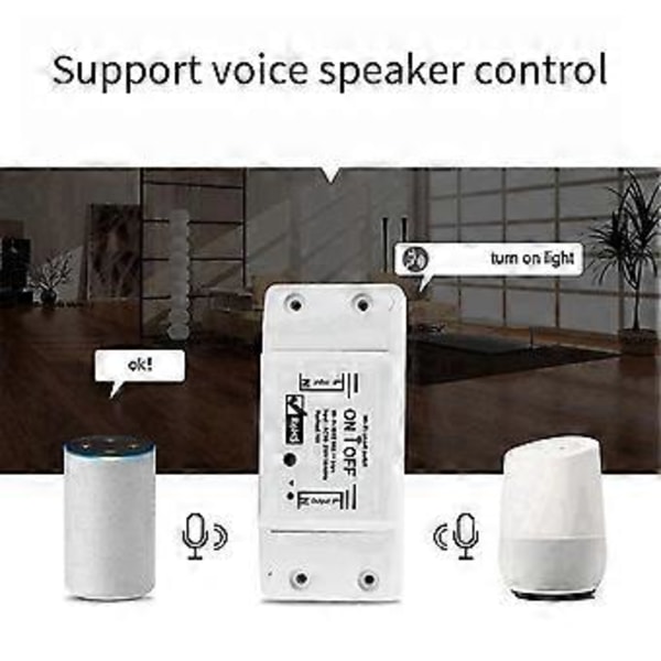 WiFi Smart Switch Relæ Universal Afbryder Timer APP Trådløs Fjernbetjening Automation Virker med Alexa Home