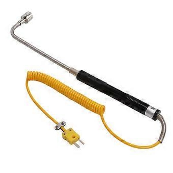 K-typ Termoelement Värmebeständigt Stål Termoelement Sensor med Isolerat Handtag Hög Noggrannhet Snabb Respons för Temperaturtestning Böjd Skaft Su