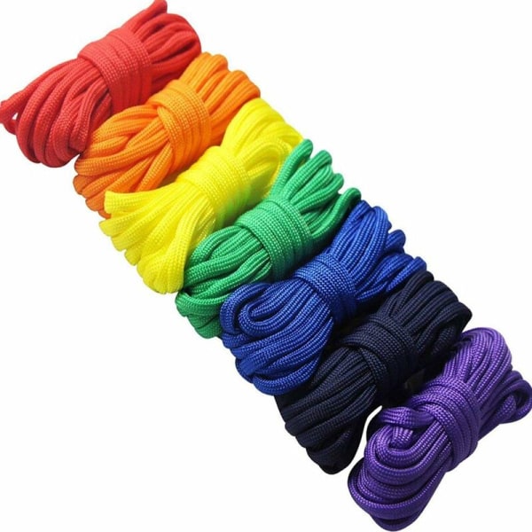 7 st Rainbow Multifunktion Paracordes för Parachute Armband Slumpmässig Färg