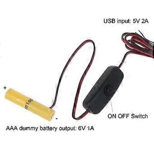 Batterieliminator Erstatter 4 stk 1.5V AAA Koble til Erstatter 4 x 1.5V Batteri