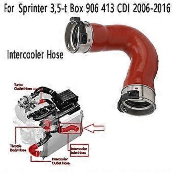 Intercooler Slange Udskiftning Turbolader Indsugningsrør til Sprinter 3,5-T Kasse 906 413 CDI 2006-2016 9065285182