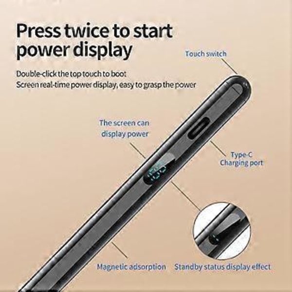 Universal Digital Display Kapasitiv Stylus Penn Svart