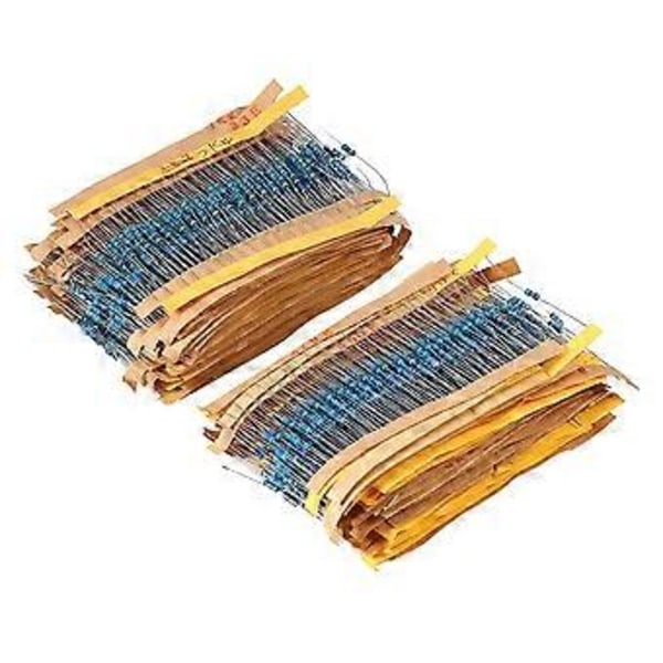 2600 stk. 0,25W 130 Typer Metallfilm Motstander Motstandskomponent Sortimentsett