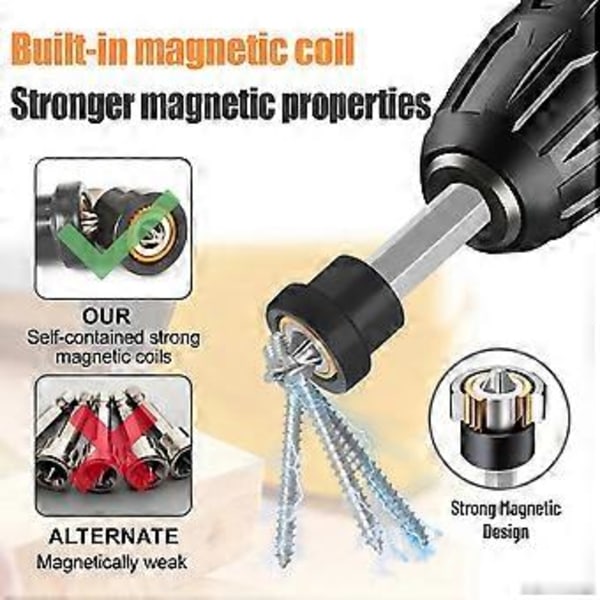 10 st Magnetiska Skruvbits för Gipsskruv för Gips Hex Skaft Positioneringsbit Enkel Installation Borrtillbehör