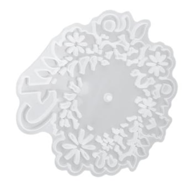 Blad Blomst Klokke Skive Form - Hvit Gjenbrukbar Silikon for Unike DIY Hjemmeinnredningsgaver