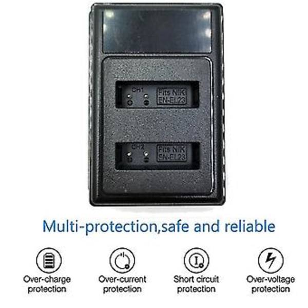En-el23 LCD USB Dobbel Batterilader For Coolpix B700 P900s P900 P610s P610 P600 S810c Kamera