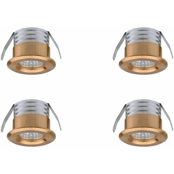 4-pack Mini LED-infällda spotlights, 3W, varmvit guld