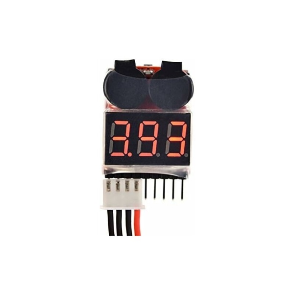 RC 1-8s Lipo Battery Tester Monitor Summeri Pienjännitehälytys Jännitteentarkistus LED-merkkivalolla Lipo Life LiMn Li-ION -akulle (2 kpl)