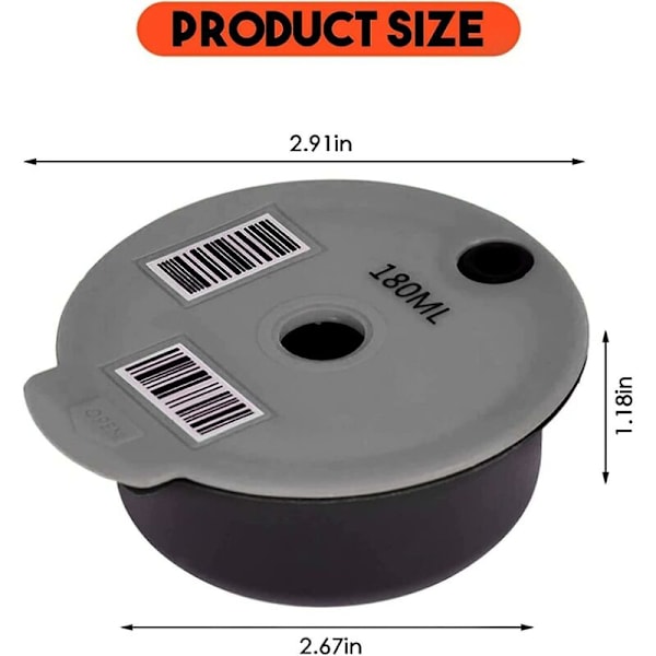 Kapselfilter för kaffemaskin Grå 180ml-DENUOTOP