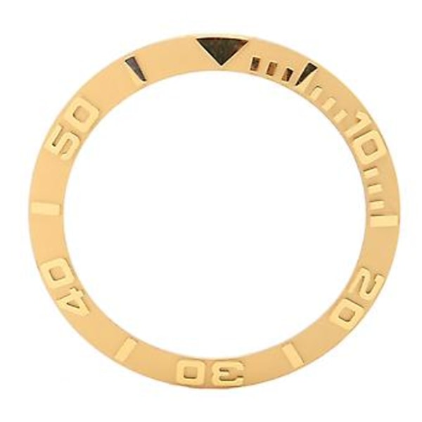 Klockringsinlägg 38mm Keramisk Präglad Siffer Klockring Ersättningsdelar för Reparation Guld