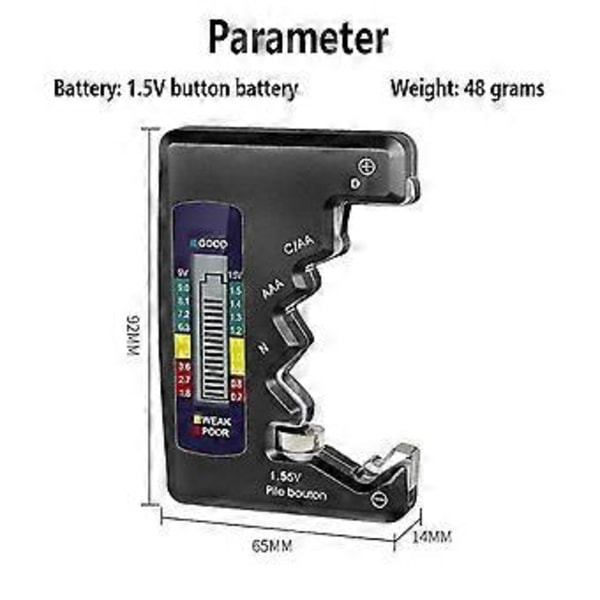 Universal batteridetektor til husholdningsapparater, digital display batteridetektor