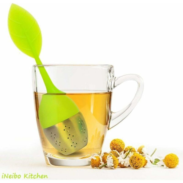 Teeinfuusori teepalloalustalla 100 % elintarvikelaatuinen silikonikartio ja ruostumattomasta teräksestä valmistettu siivilä - Green-Fei Yu