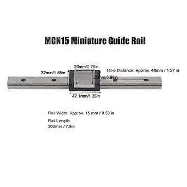 MGN15 Lineaarinen ohjainydin teollisuusautomaatiolaitteet lineaariliukukiskot 200mm