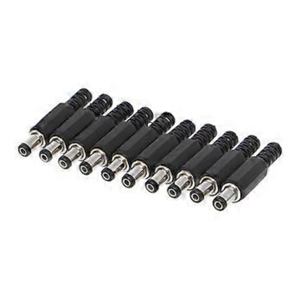 10 st 5,5x2,1 mm Hane för DC In-Line Kontakt Uttag Jack Adapter Plast