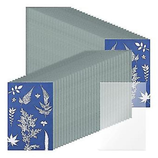 61 stk. Soltryk Papir Cyanotype Papirsæt, soltegning Papir Sensitivitet Soltryk Naturtryk