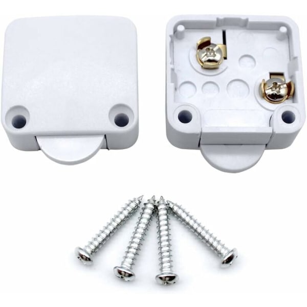 2 Piece Cabinet Door Switches Cabinet Switch Light Switch Automatic Switch for Cupboards, White