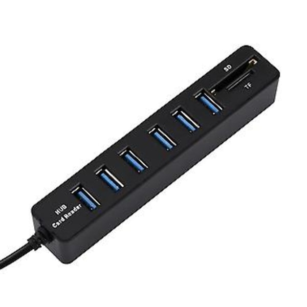 USB-hubb 6 Portars Expander Adapter USB 2.0-hubb USB-splitter 2.0-hubb USB-hubb SD/TF Fo