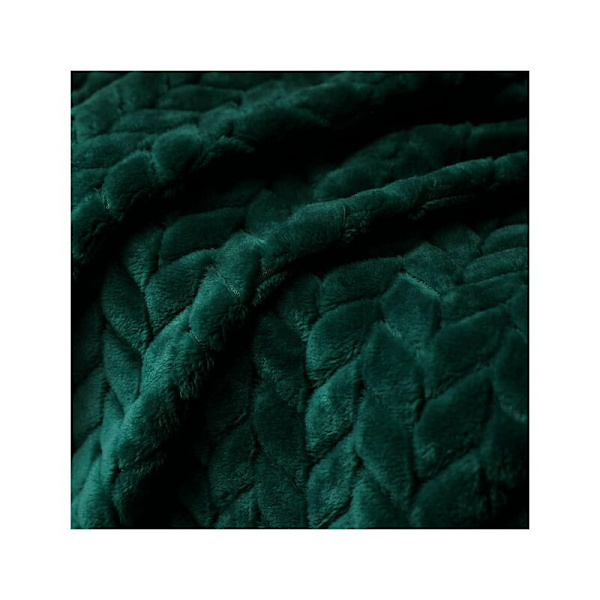 Super blød flanneldyne, mikrofiber af høj kvalitet, mørkegrøn 127 x 178 cm, hyggelig og varm, velegnet til alle årstider