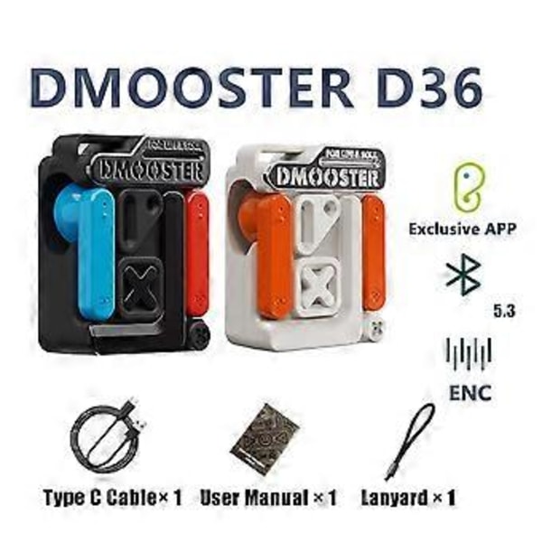 D36 Trådlösa Bluetooth 5.3 Hörlurar Byggkloss Gamer Hörlurar Brusreducerande Hörlurar för Android IOS B