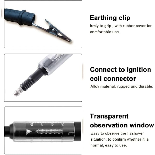 Motor Tenning Coil Justerbar Tennplugg Tester Tenning Tester Tenning Motor Coil Detektor Diagnostisk Verktøy for Bil, Motorsykkel, Gressklipper, Bla