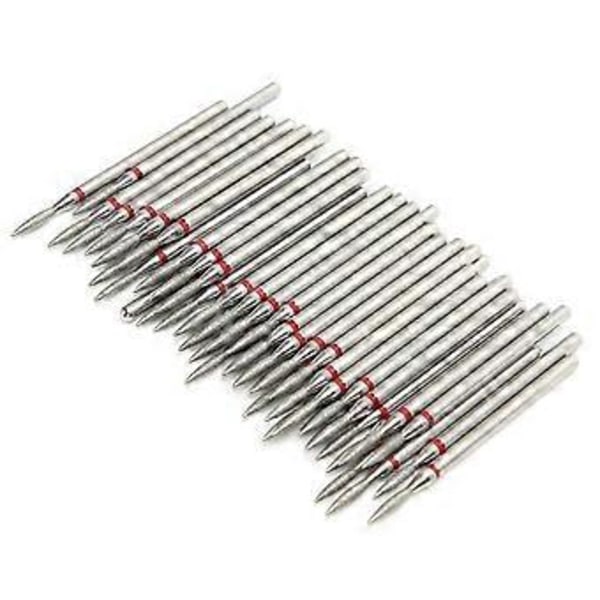 50 stk. Profesjonell Neglepoleringsslipehode Neglebor Bits Manikyrverktøy Tilbehør F‑1,8 mm / 0,1 tommer