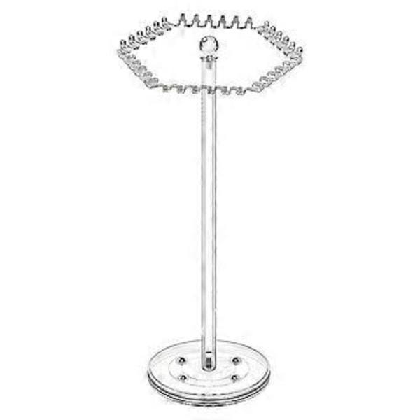 Roterende Halskjedeorganisator, Akryl Halskjedeholder Stativ med 36 Kroker for Halskjeder Kjede Anheng Armbånd Ring