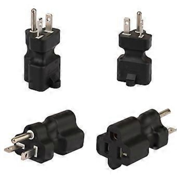 Nema 5-20P Hann til Nema 5-15/20R Hunn Adapter Kettle Plugg 3-pinners Kontakt Grensesnitt Strømadapter Konverter