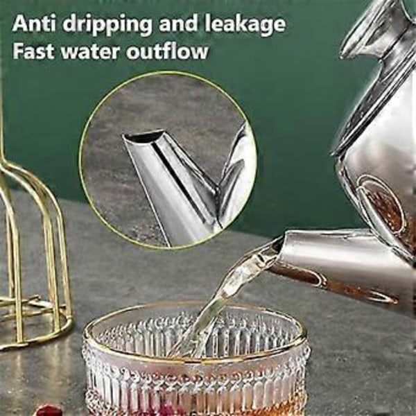 Rustfri stål tekande 590 ml spildsikker metaltekande med kort lige tud koldtvandskande kaffekedel tekedel