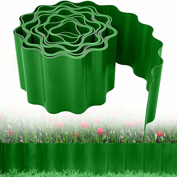 Plastic Garden Edging, 12 Meters Flexible Lawn Edging, Flower Bed Edging, Foldable Decorative Garden Lawn Edging for Curves, 20cm High