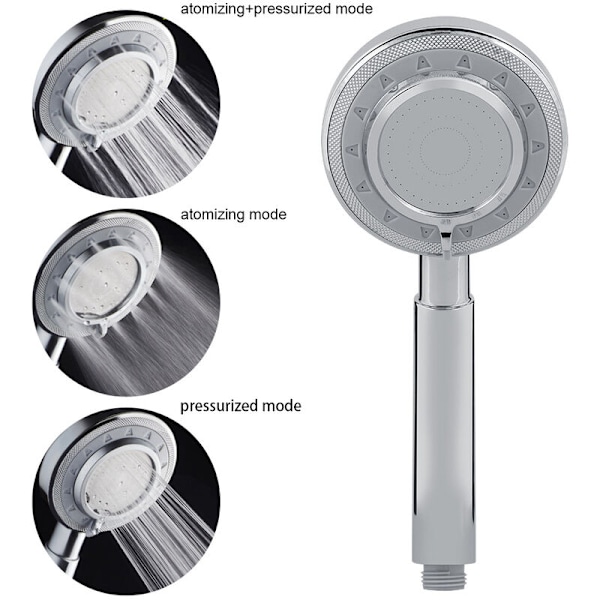 High Pressure Handheld Shower Head 3 Spray Modes, ABS Stainless Steel Shower Bathroom