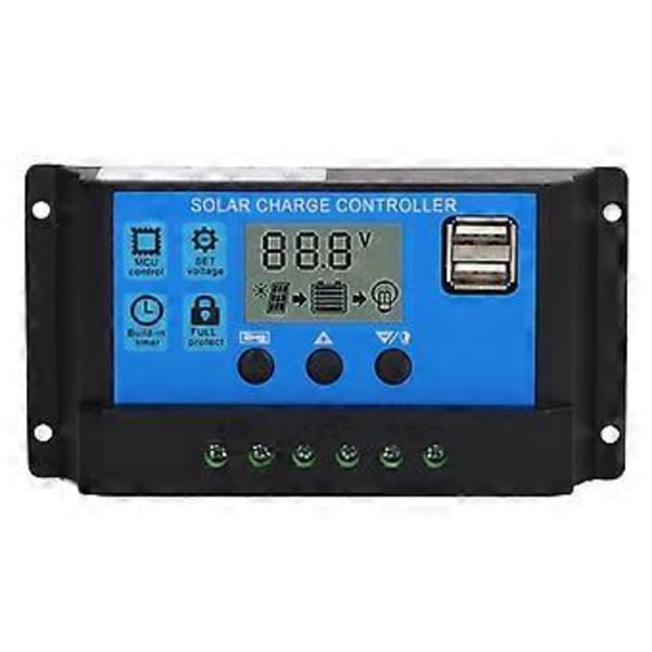 12V 24V Solpanel Controller PWM Fotovoltaisk Regulator LCD Display MPPT Solcelleoplader 100A