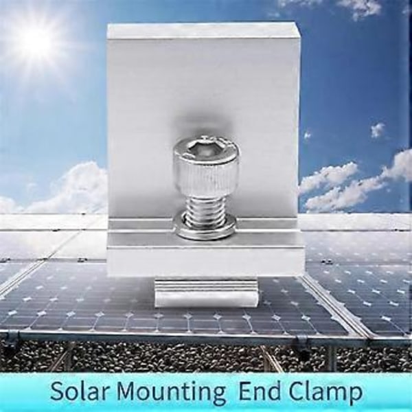 10 stk. Solcellepanelbrakett Aluminiumlegeringsklemme for solcellemodul Solcellepanel Monteringsutstyr PV-klemme B