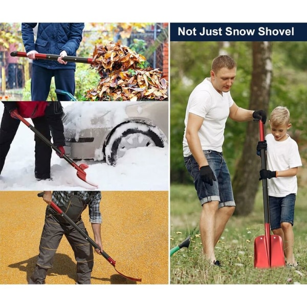 Aluminium snöskovel, avtagbar och avtagbar fyrdelad konstruktion med fem justerbara längder, maximal längd 43\", snöskoter nödsituation